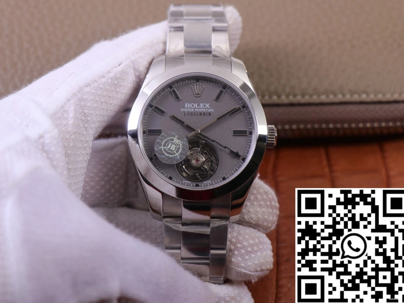 Silver Replica Design Factory 116400 Base LNT01HS-001 Rolex Milgauss JB case watch Noir Label 0402